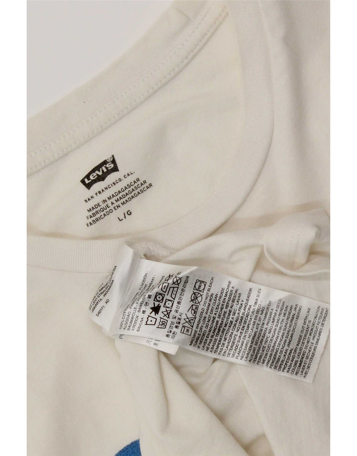 Męski T-shirt z grafiką Levi's, duży, biały, bawełniany