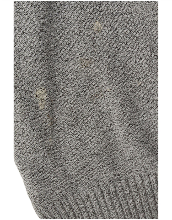Męski sweter z golfem w stylu vintage, średnioszary, geometryczny
