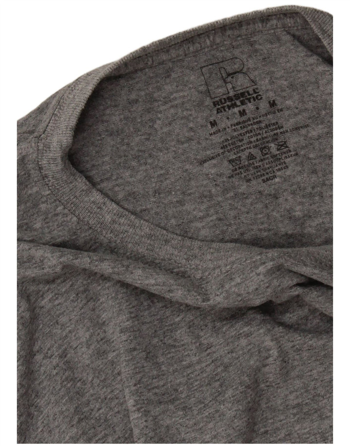 T-shirt męski Russell Athletic Top, średnioszary, bawełniany w cętki