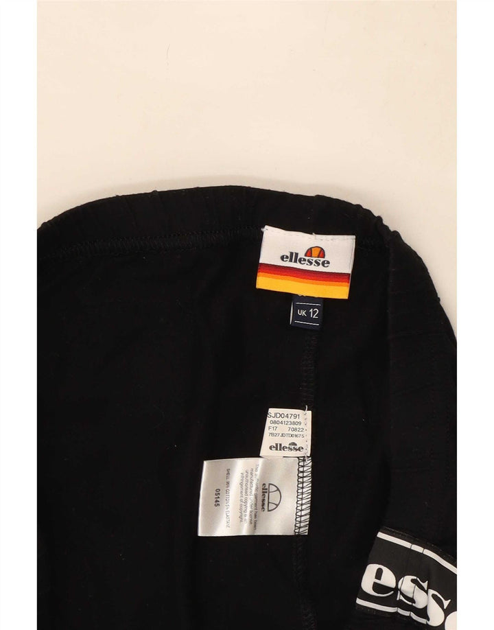 Damskie legginsy graficzne Ellesse UK 12, średnie, czarne, bawełniane