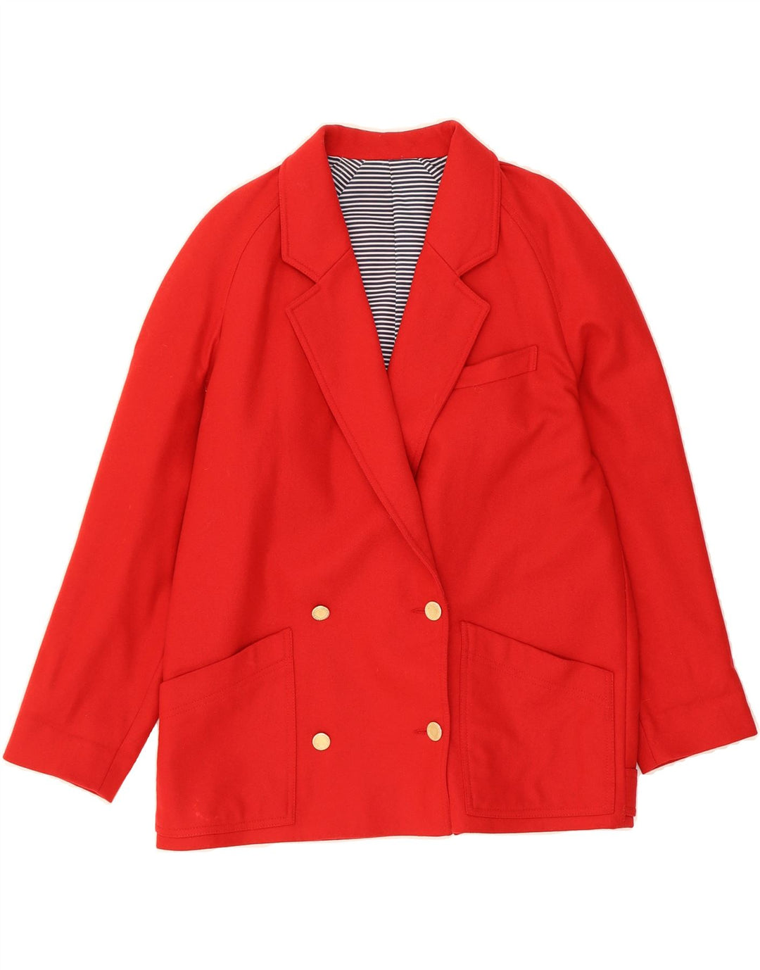 VINTAGE Womens Double Breasted Blazer Jacket UK 14 Large  Red Wool Vintage Vintage and Second-Hand Vintage from Messina Hembry 