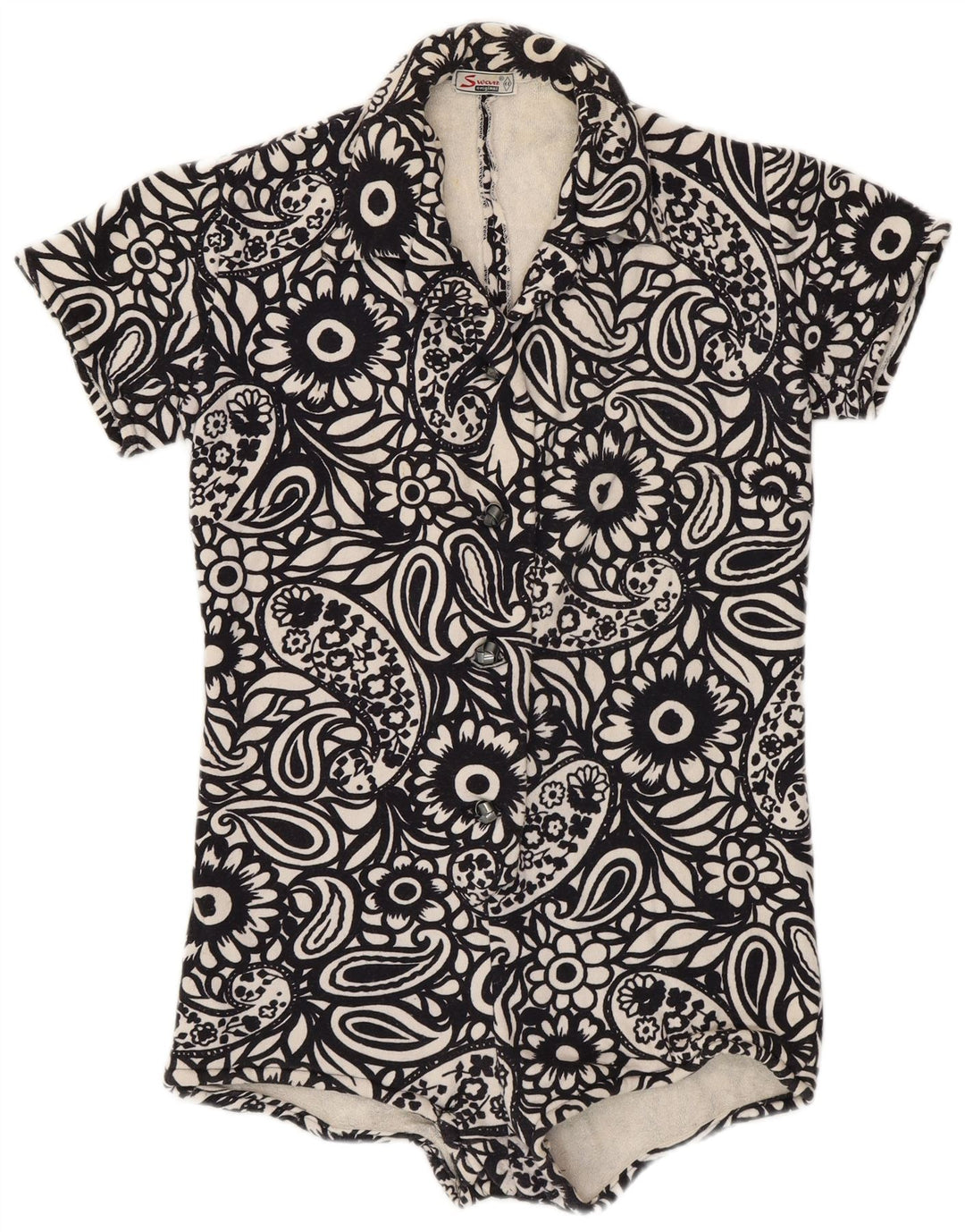 Body damskie w stylu vintage IT 44, średnie czarne Paisley