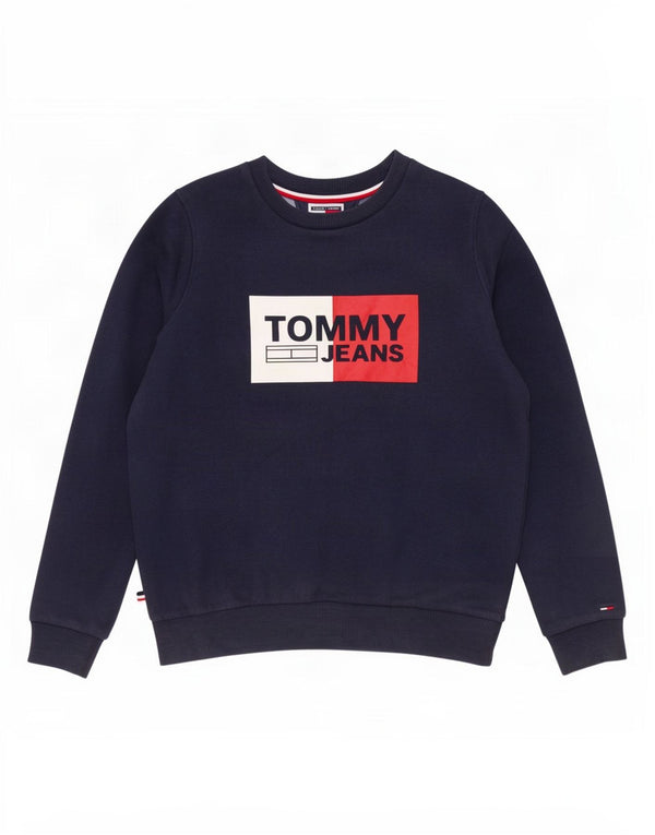 Męska bluza z grafiką Tommy Hilfiger, mała, granatowa, bawełniana