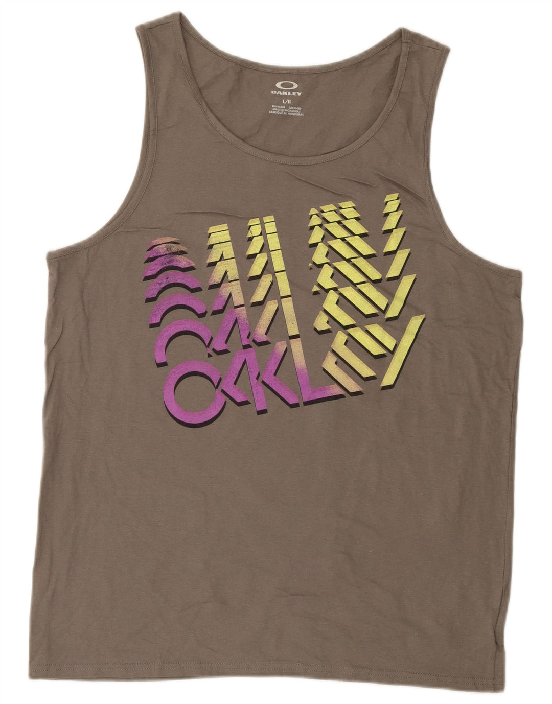 Męska kamizelka z grafiką Oakley, duża, szara bawełna