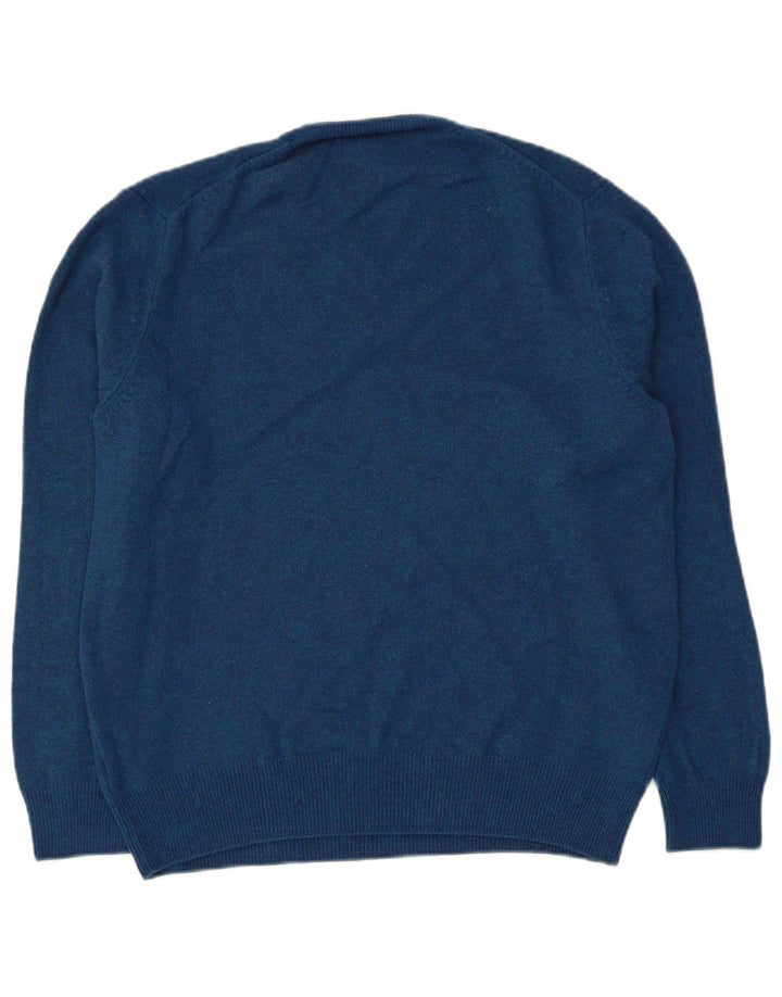 Marks & Spencer Damski sweter z dekoltem w kształcie litery V, UK 18 XL, niebieska wełna
