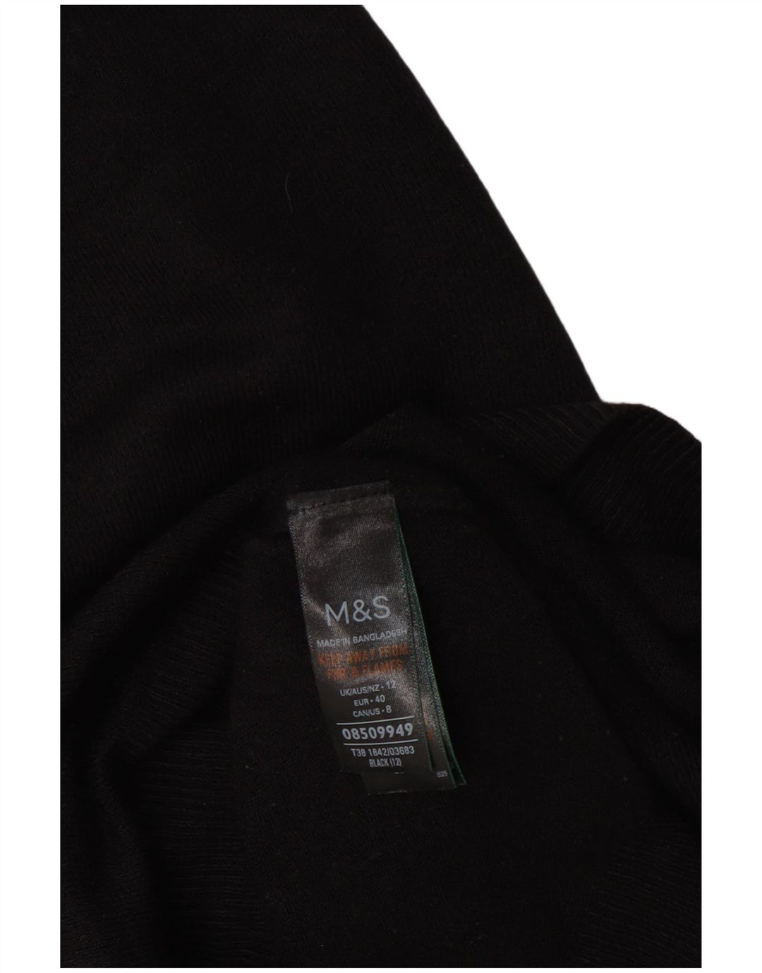Marks & Spencer Damski sweter z okrągłym dekoltem UK 12 Średni czarny akryl