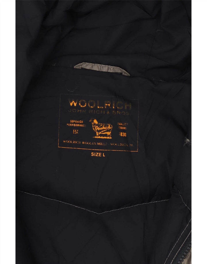 Męska ocieplana kurtka z kapturem Woolrich UK 40, duża, szara