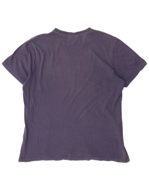 Męski T-shirt z grafiką Kappa, duży, granatowy, bawełniany