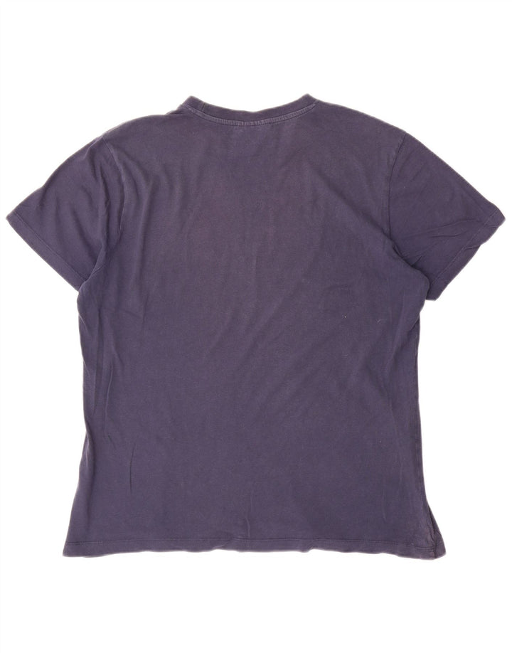 Męski T-shirt z grafiką Kappa, duży, granatowy, bawełniany