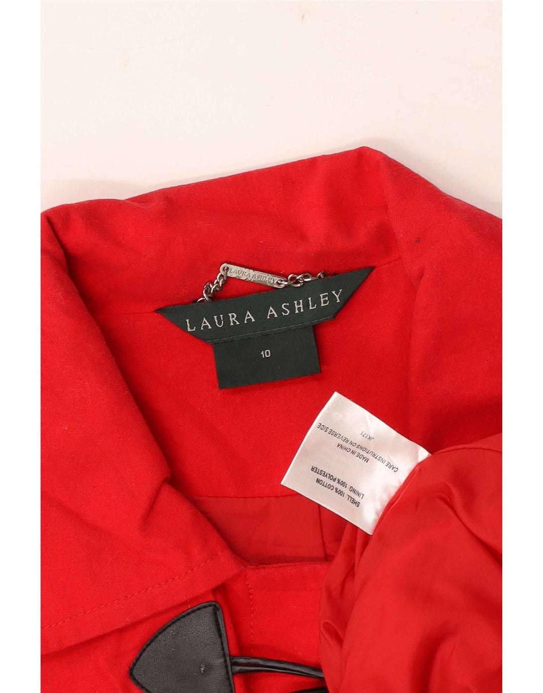 Damska kurtka marynarska Laura Ashley UK 10 mała czerwona bawełniana