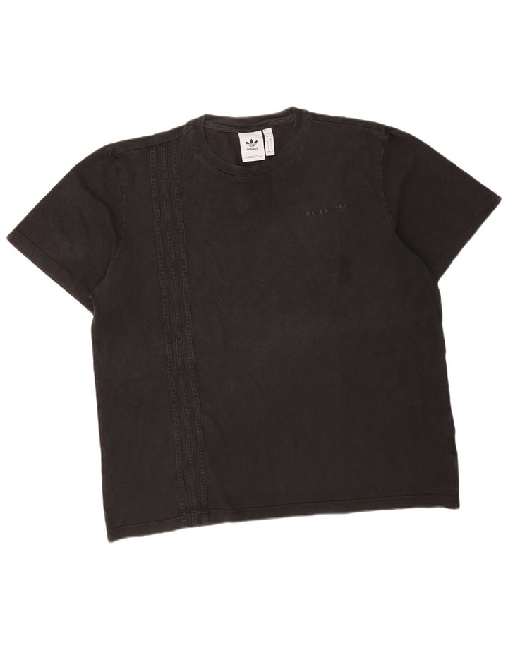 Adidas Męski T-shirt Top Duży Czarny Bawełniany