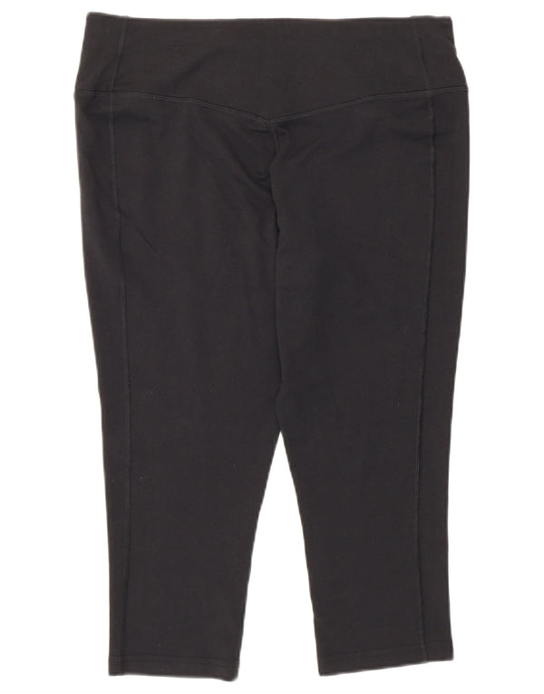 Damskie legginsy Nike Dri Fit Capri UK 14, duże, czarne, bawełniane