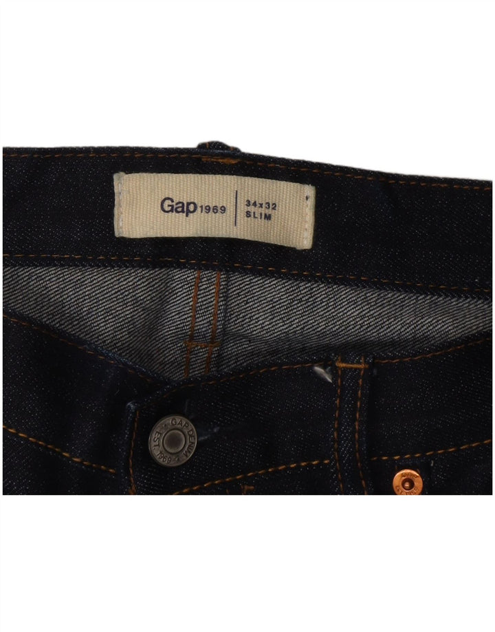 Jeansy Gap Męskie W34 L32 Granatowe Bawełniane