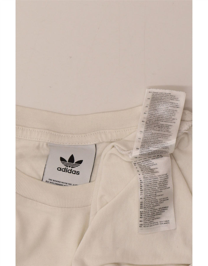 Męska koszulka z grafiką Adidas, średnia, biała bawełna