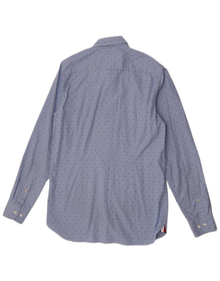 Męska koszula o dopasowanym kroju Tommy Hilfiger o wąskim kroju, bawełniana w ciemnoniebieską pepitkę