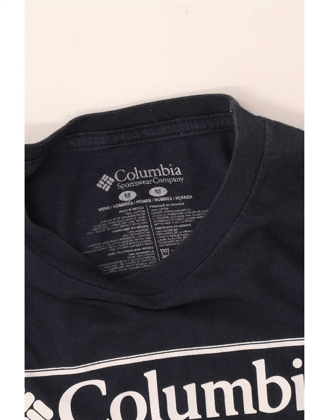 Męska koszulka z grafiką Columbia, średnia, granatowa bawełna