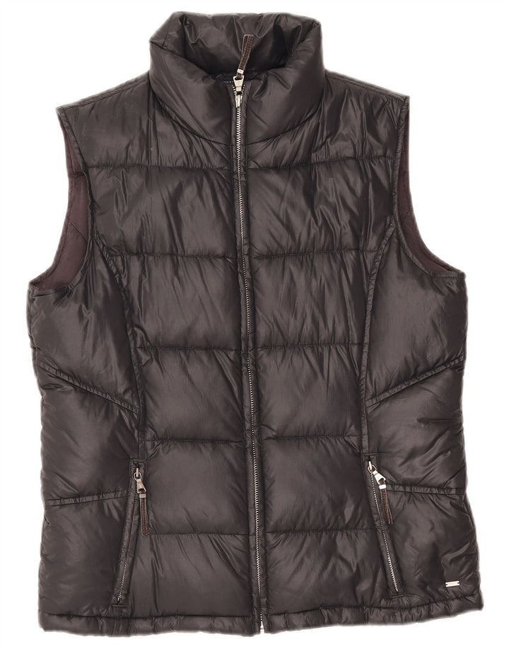 TOMMY HILFIGER Womens Padded Gilet UK 14 Medium Black Cupro