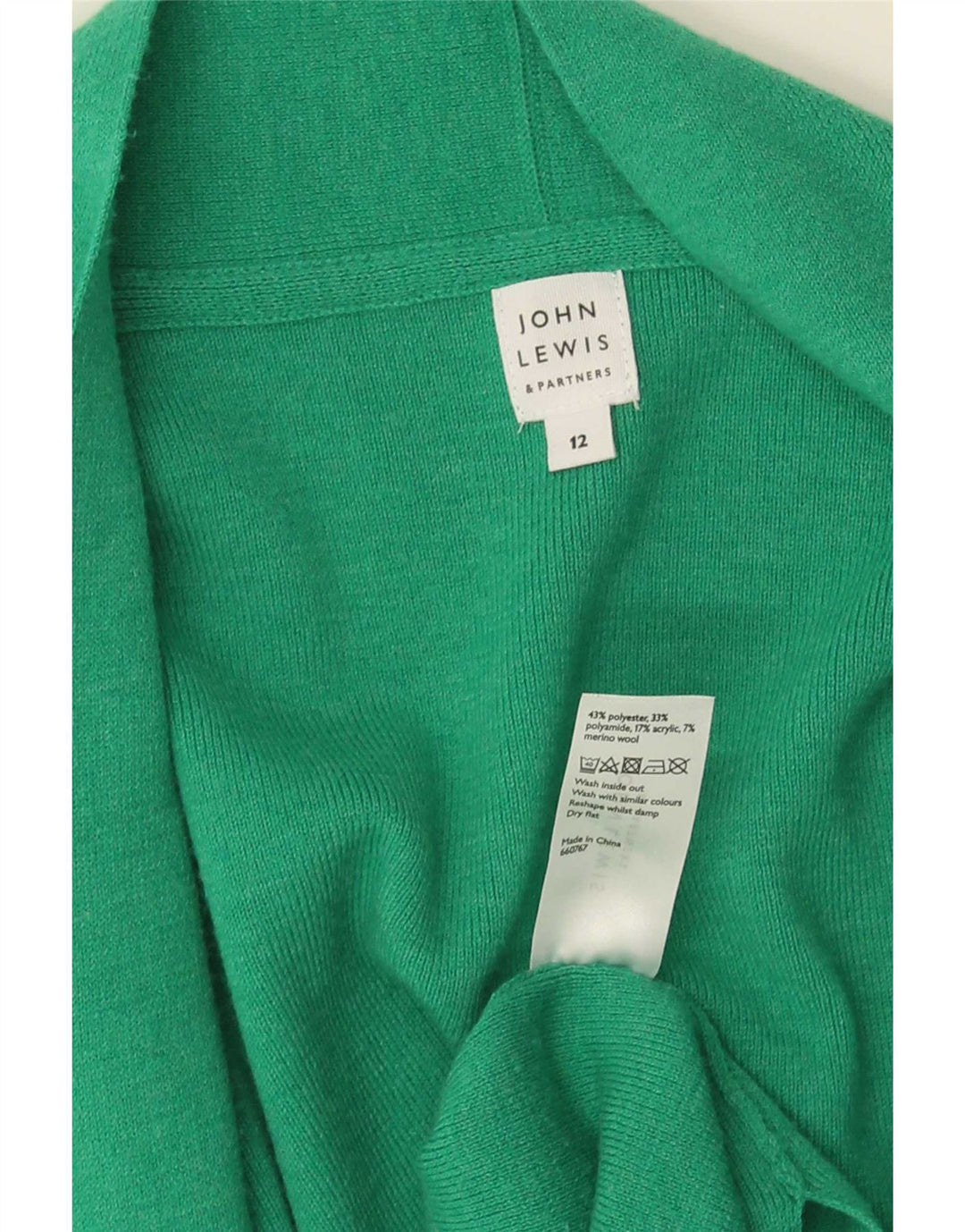 Sweter damski John Lewis Longline Open Cardigan UK 12 średni zielony