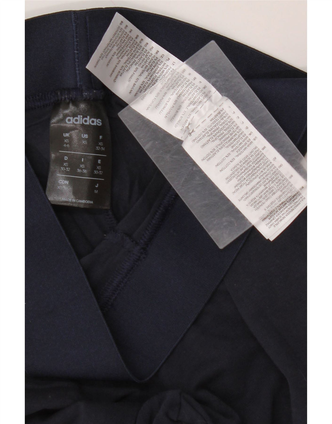 Legginsy damskie ADIDAS UK 4/6 XS, granatowe, bawełniane