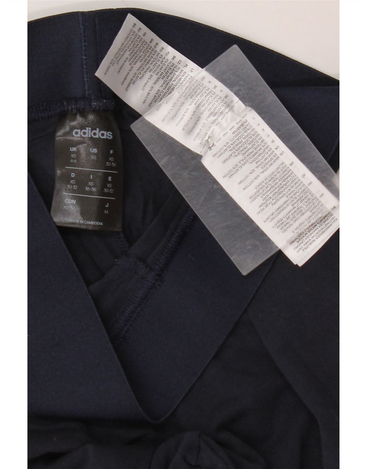 Legginsy damskie ADIDAS UK 4/6 XS, granatowe, bawełniane