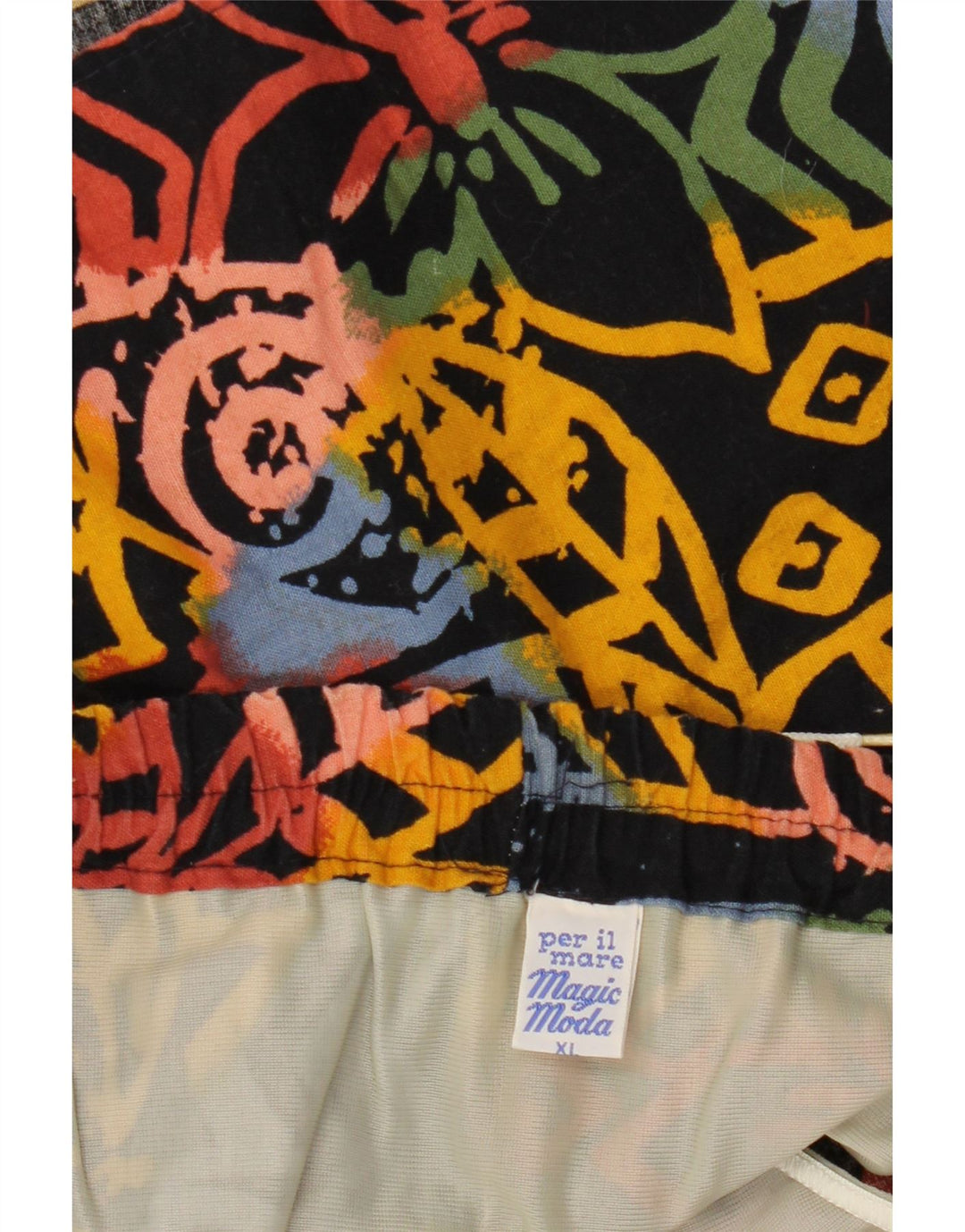 Męskie spodenki kąpielowe VINTAGE XL, czarna, bawełniana w kwiaty