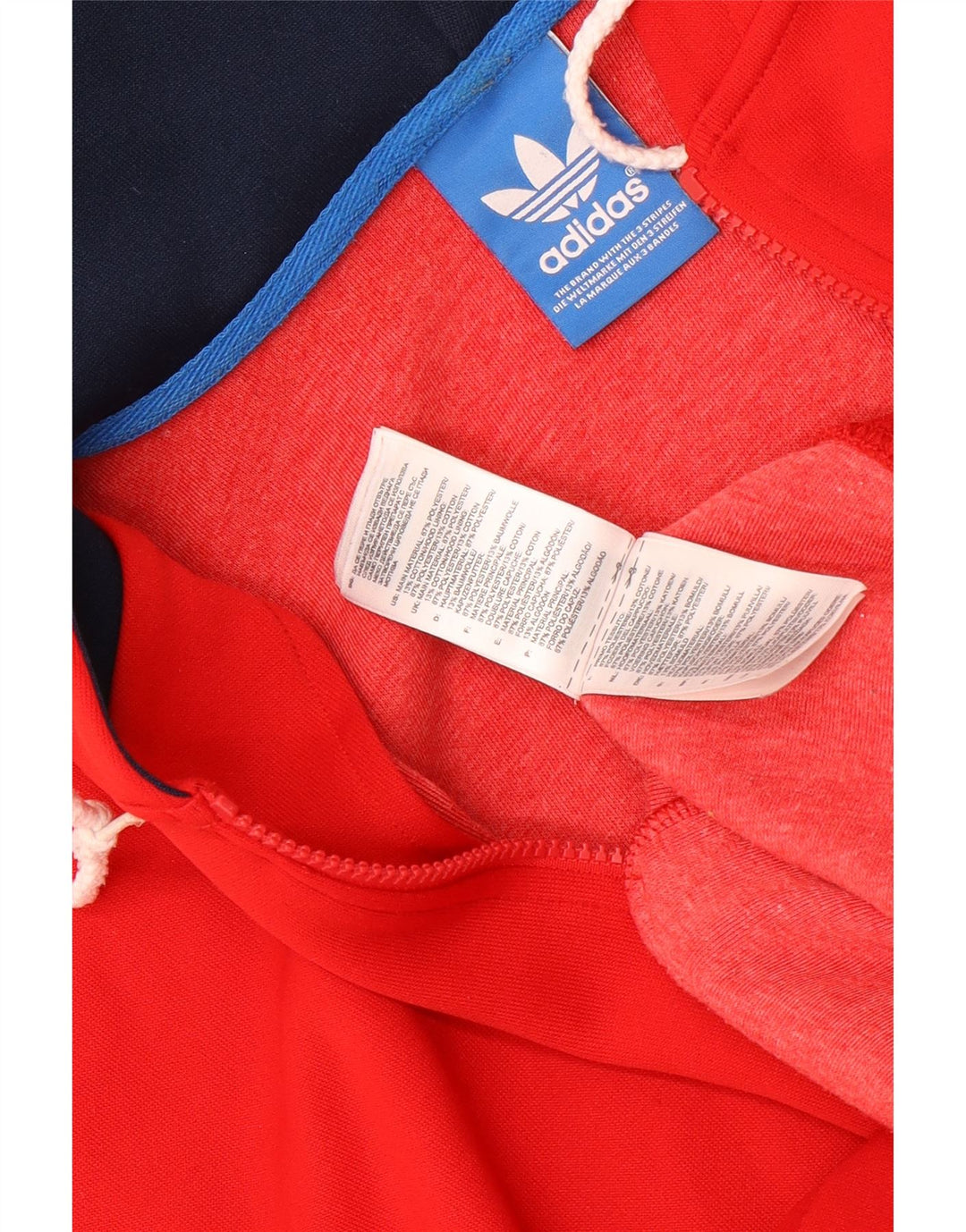 Adidas Męski sweter z kapturem i zamkiem błyskawicznym XL Czerwony poliester
