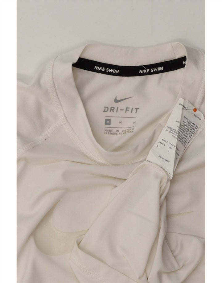 Damska koszulka NIKE Dri Fit Graphic Top UK 12 Średni biały poliester