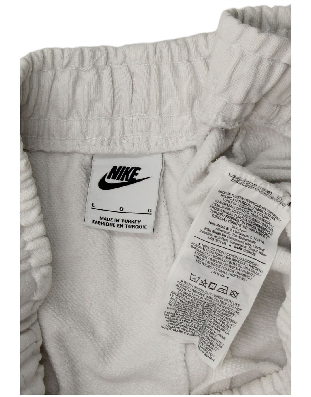 Męskie spodnie dresowe Nike, duże, białe, bawełniane