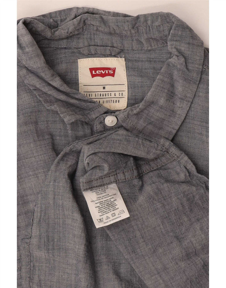 Koszula męska z krótkim rękawem Levi's, średnia, szara, bawełniana w plamki