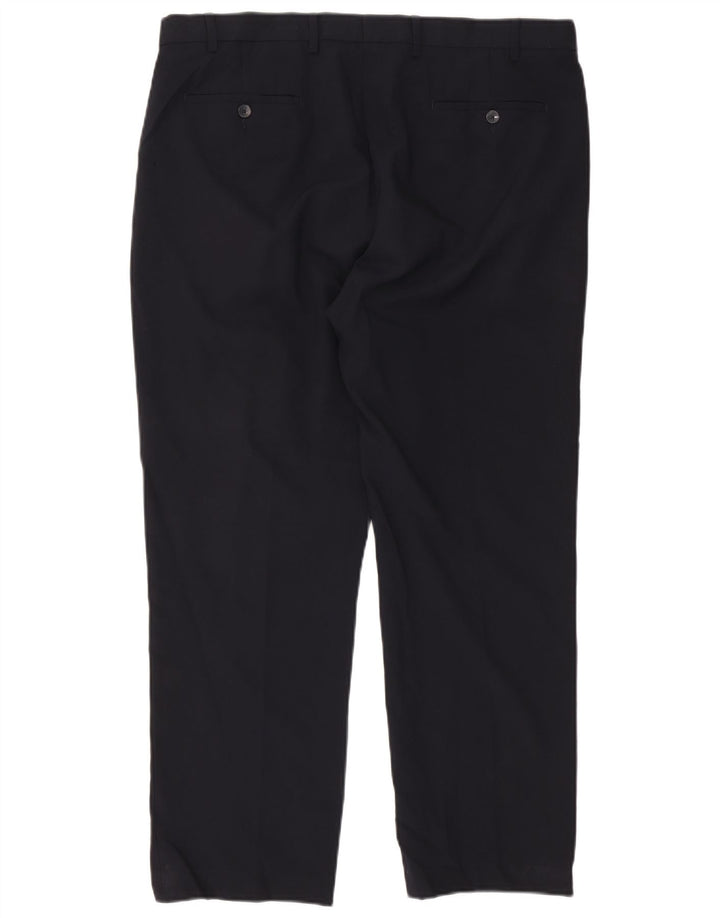 Męskie proste spodnie chino Marks & Spencer W42 L29 Granatowy poliester