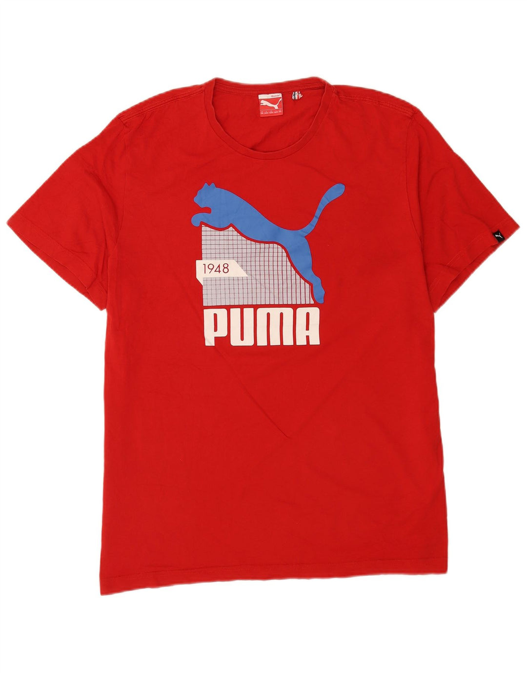 Męska koszulka z grafiką Puma Top 2XL, czerwona, bawełniana