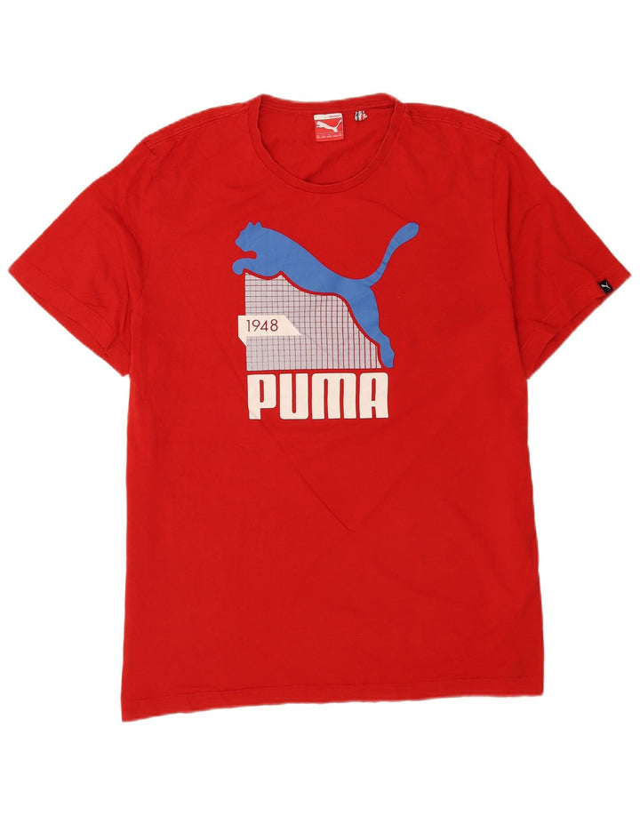 Męska koszulka z grafiką Puma Top 2XL, czerwona, bawełniana