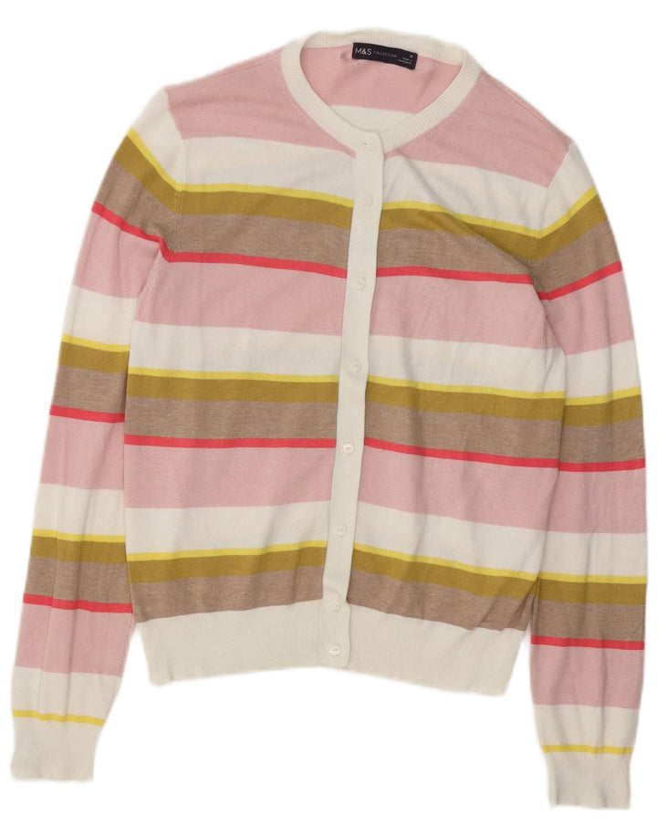 MARKS & SPENCER Damski sweter rozpinany UK 10 w małe wielokolorowe paski