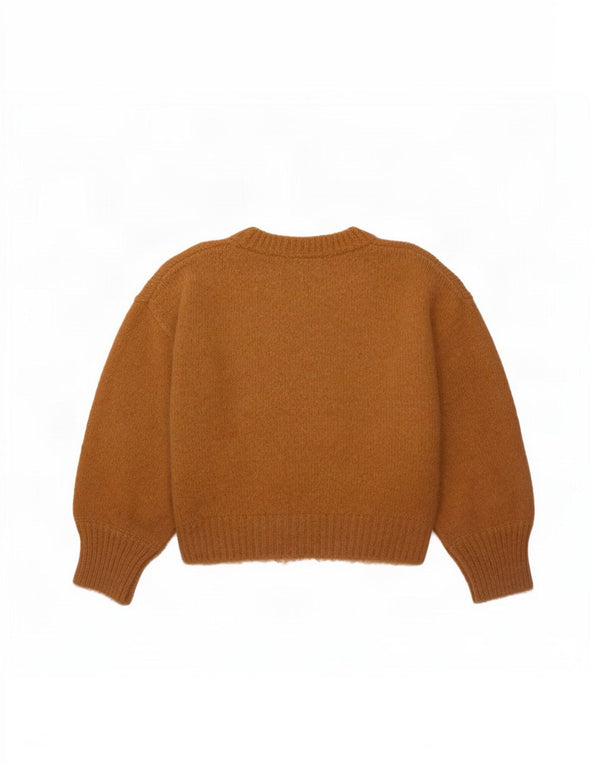 Damski sweter Zara z okrągłym dekoltem, UK 16, duży, brązowy nylon