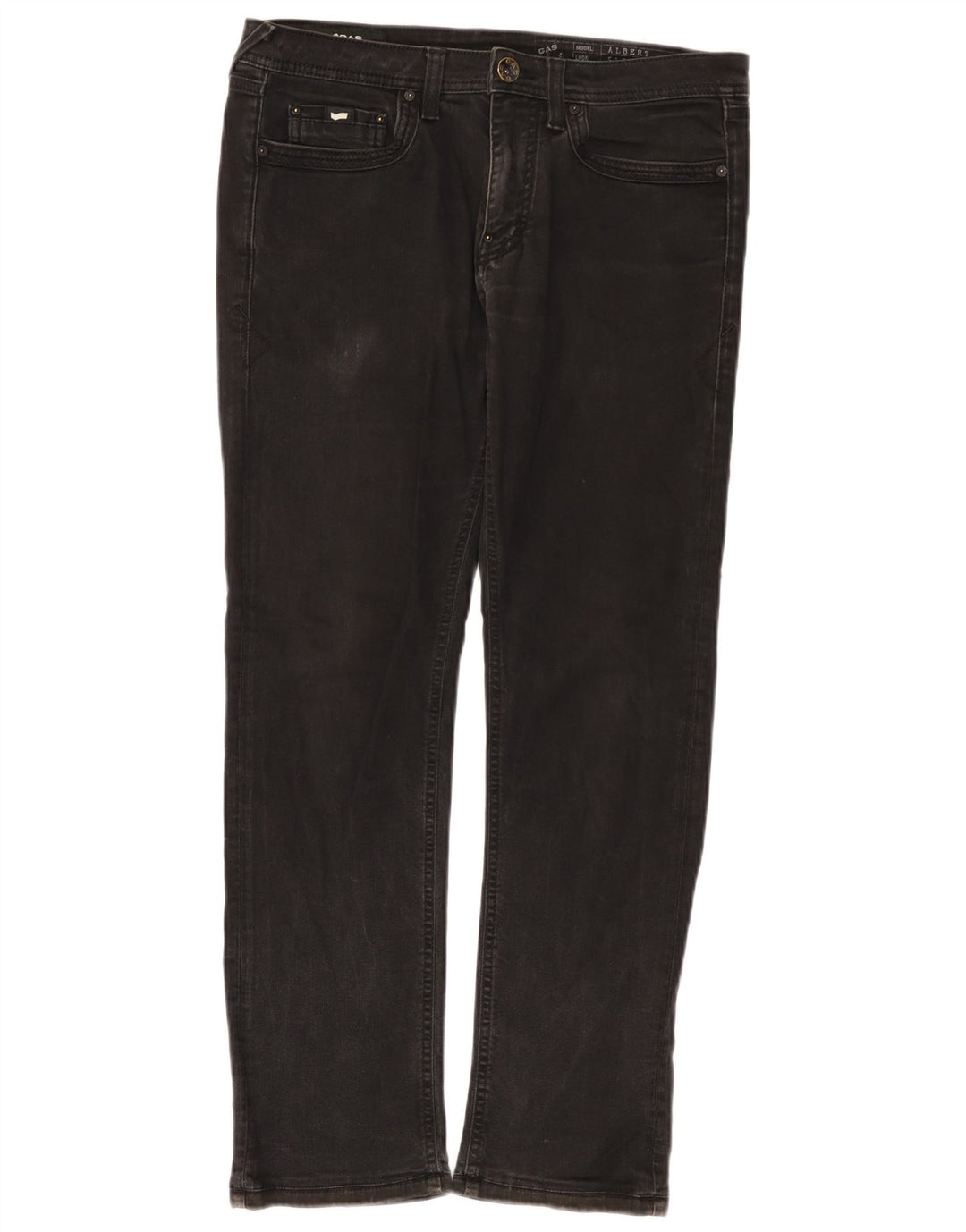 Damskie jeansy Gas Albert Slim W33 L28 Czarne bawełniane