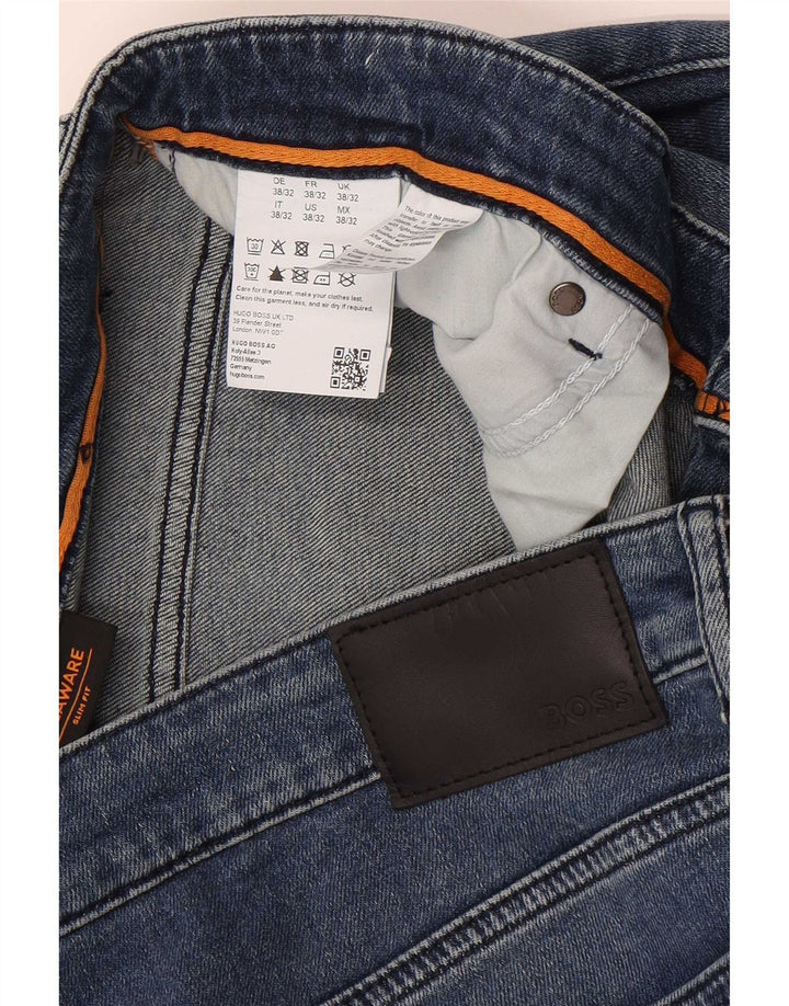 Hugo Boss Męskie Delaware Slim Jeans W38 L32 Niebieska bawełna