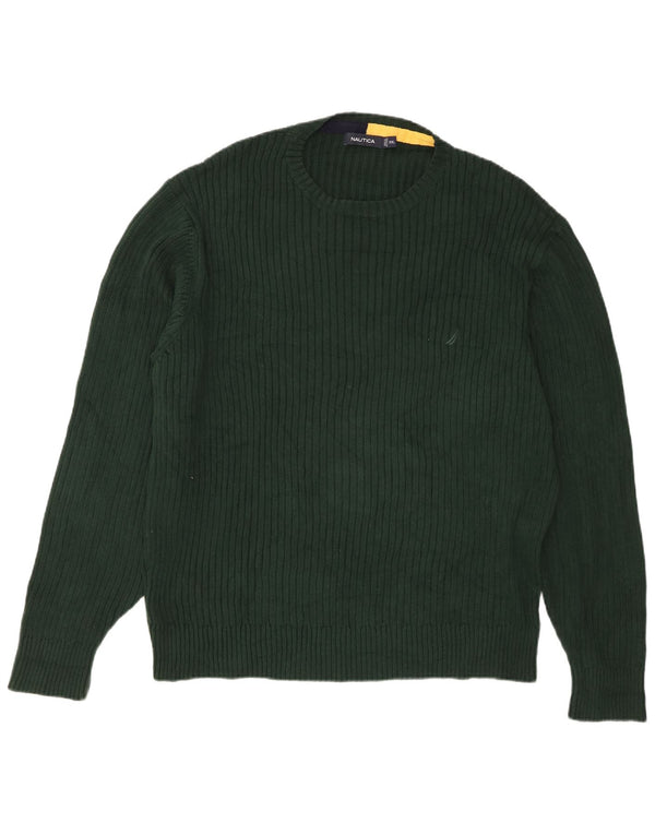 Męski sweter z okrągłym dekoltem Nautica 2XL, zielona bawełna