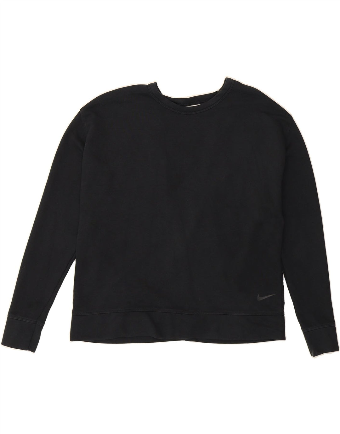 NIKE Womens Dri Fit Oversized Sweatshirt Jumper UK 14 Medium Black Cotton Vintage Nike and Second-Hand Nike from Messina Hembry 