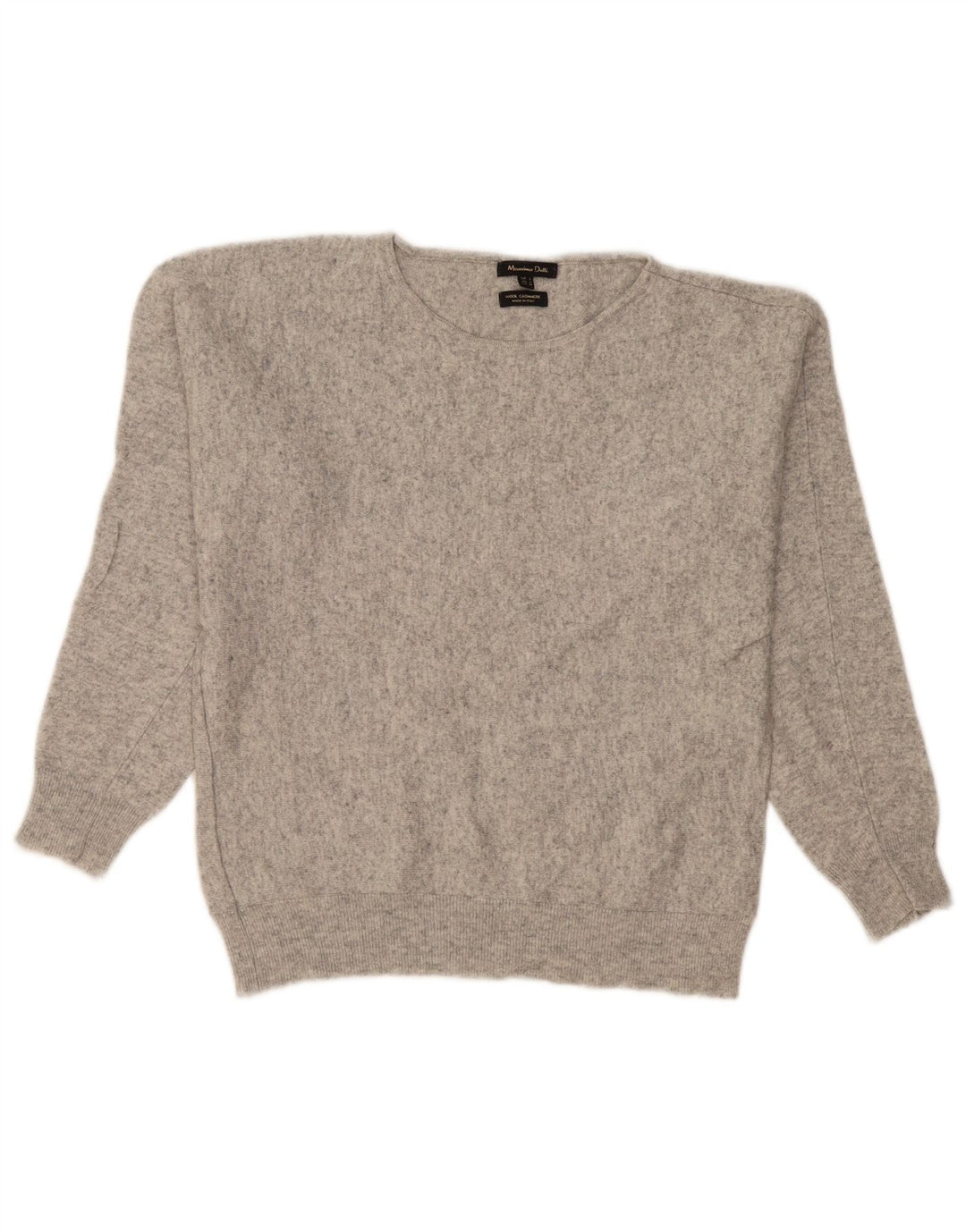 Damski sweter Massimo Dutti z dekoltem w łódkę UK 16, duży, szary, wełniany