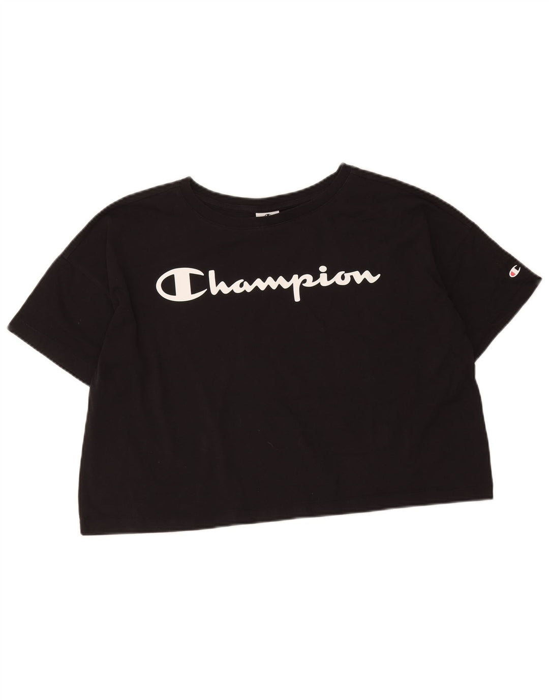 Damska koszulka Champion Crop Oversize Graphic Top UK 14 Medium Black