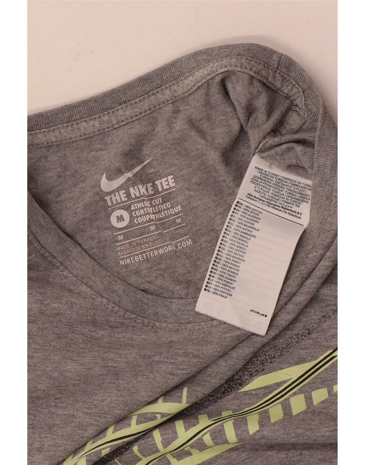 Męski T-shirt z grafiką Nike, średnioszary, bawełniany