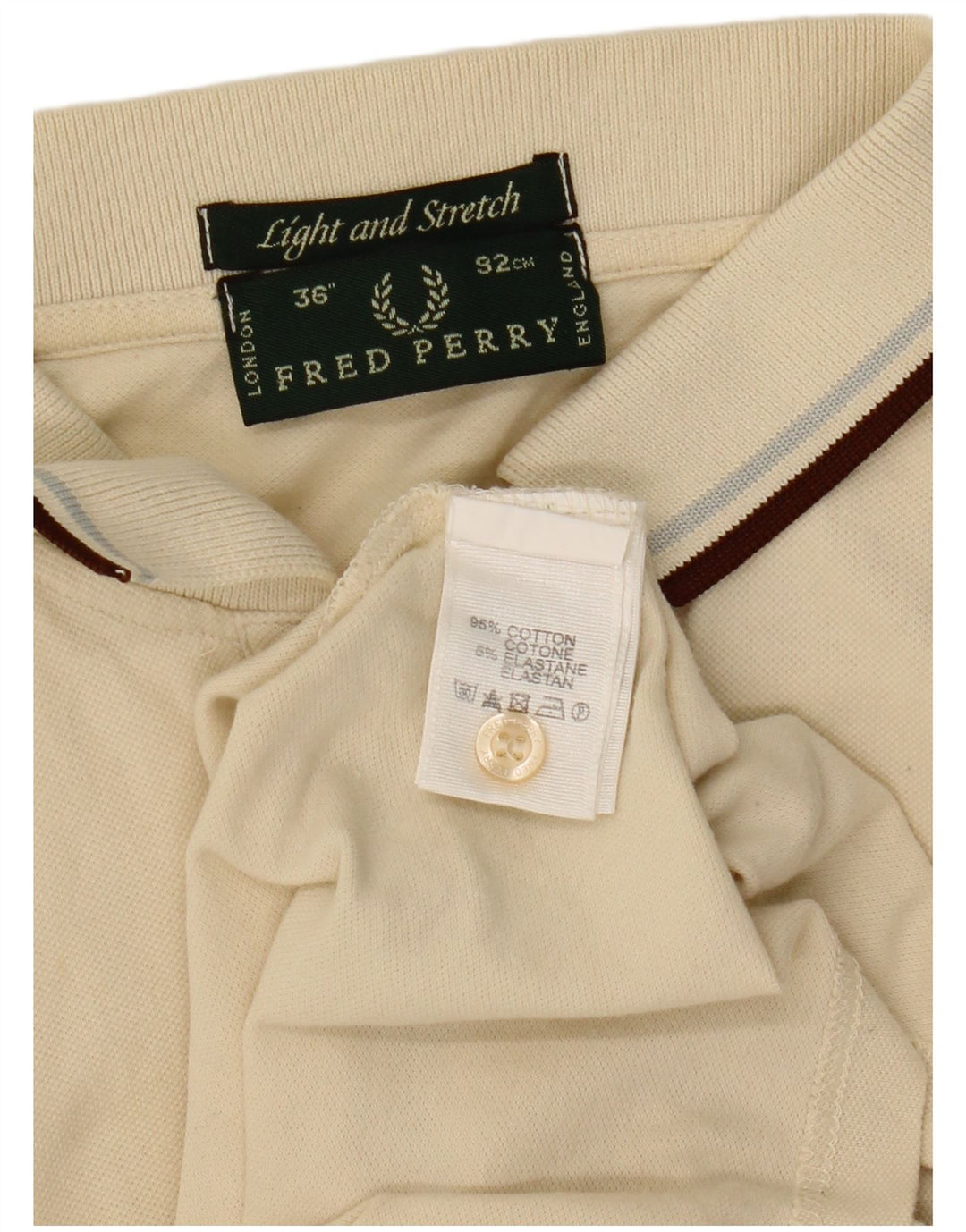 Męska koszulka polo Fred Perry, mała, beżowa, bawełniana