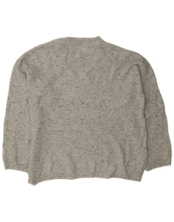 Marks & Spencer Damski sweter z dekoltem w kształcie litery V, UK 16, duży, szary, nakrapiany