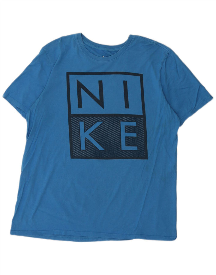 Męski T-shirt Nike Athletic Cut Graphic Top, duży, niebieski