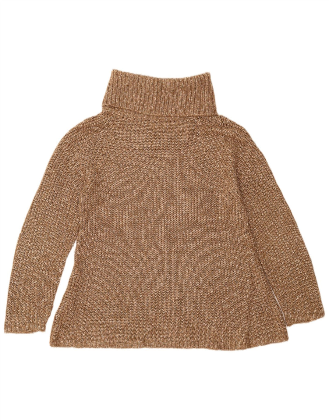 Sweter damski Massimo Dutti z wywijanym dekoltem UK 10, mały, beżowy, nakrapiany