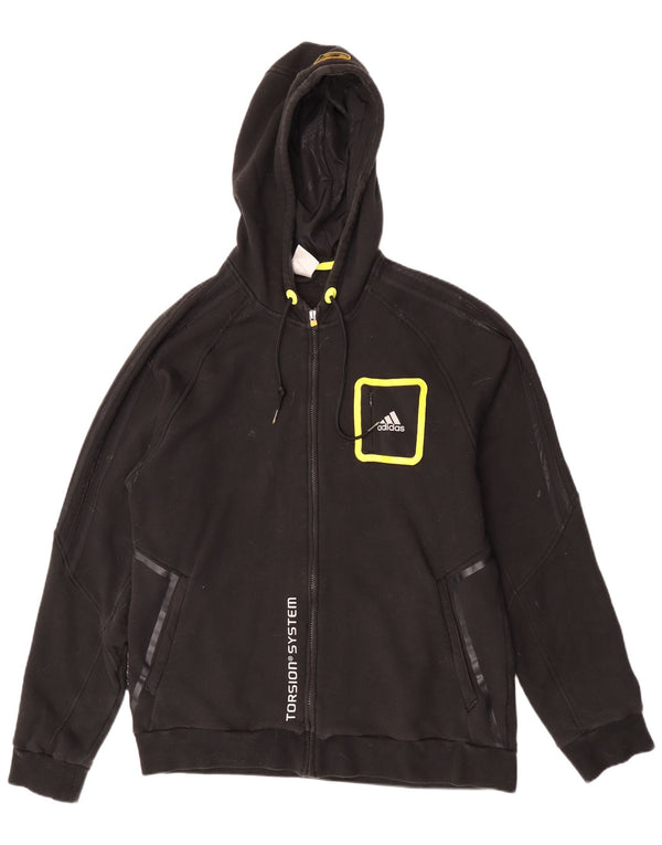 Męski sweter z kapturem i zamkiem błyskawicznym Adidas XL, czarny, bawełniany