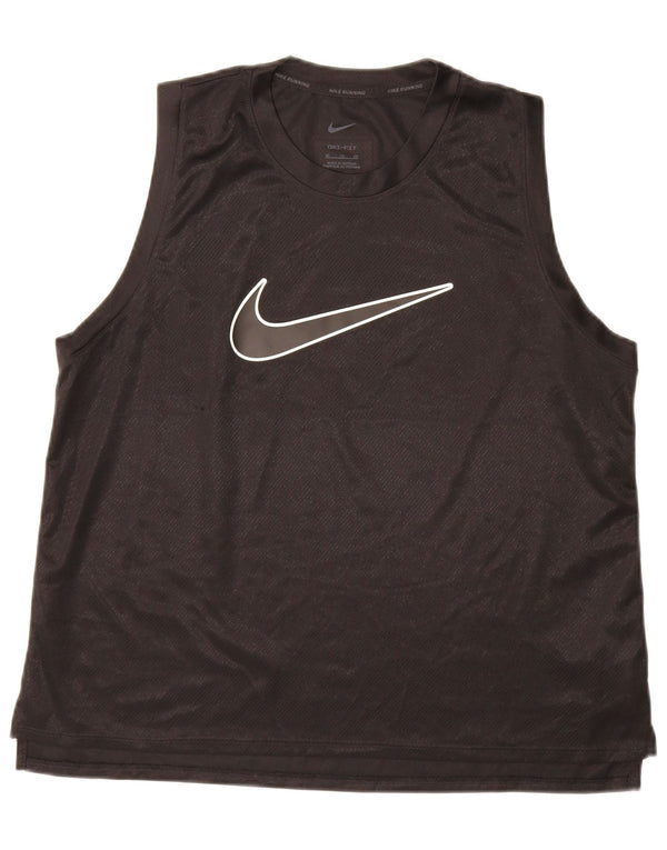 Damska kamizelka Nike Dri Fit Graphic Top UK 18 XL, czarny poliester
