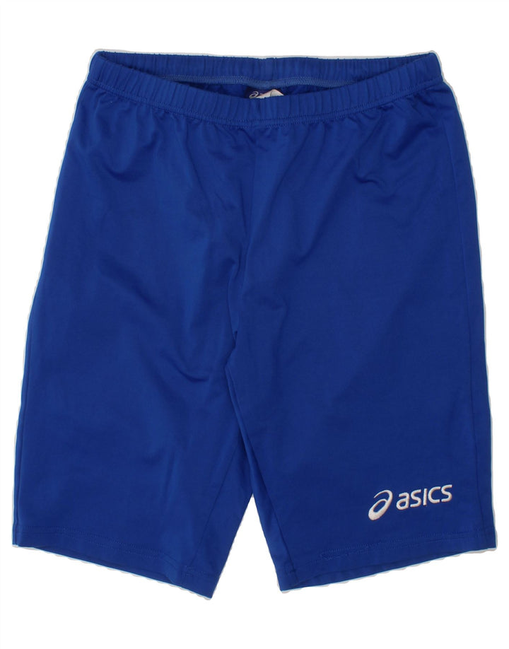 ASICS Boys Graphic Sport Shorts 12-13 Years Small Blue Polyester Vintage Asics and Second-Hand Asics from Messina Hembry 