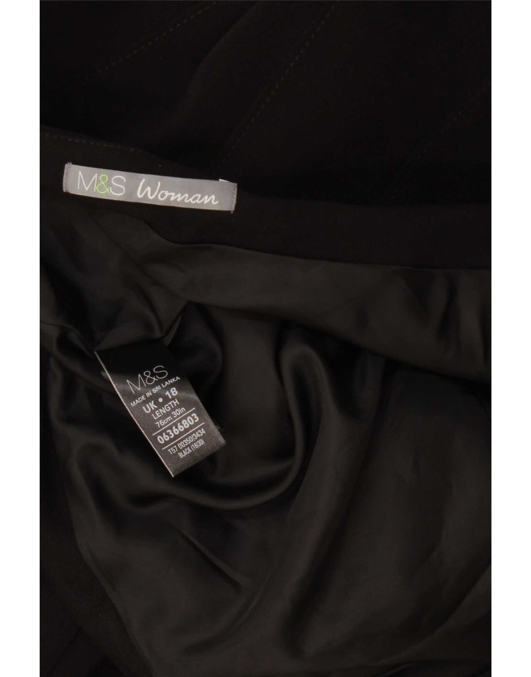 Marks & Spencer Damska spódnica w kształcie litery A UK 18 XL W40 Czarny poliester