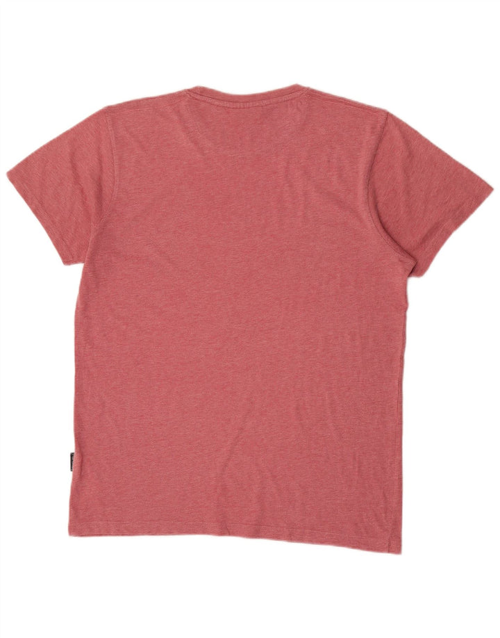 Męski T-shirt z grafiką Pierre Cardin, duży, różowy, poliester